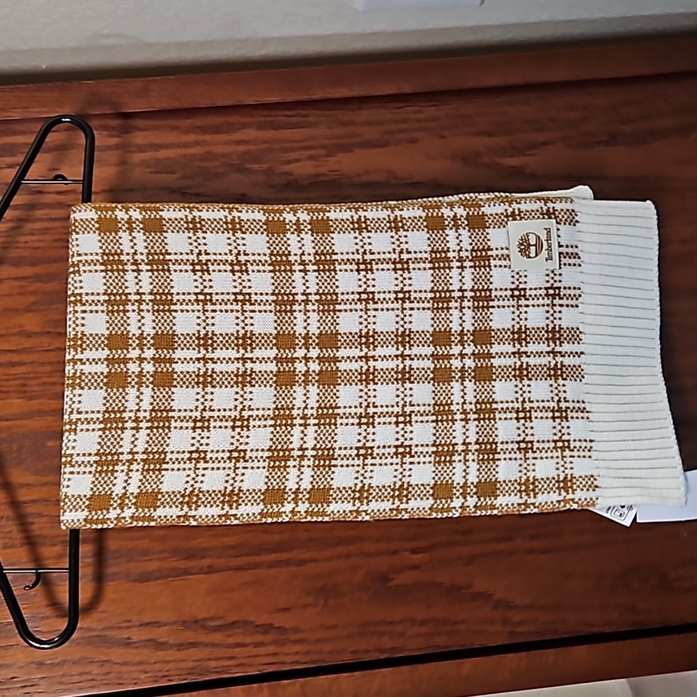 NWT Timberland Plaid Knit Checkered Scarf